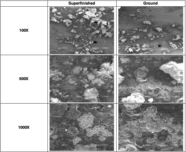 Figure 8. SEM images of test specimens after mechanical cleaning.