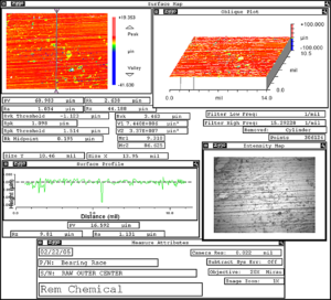 Figure 4: Optical profilometry results of the inner bearing race. (Courtesy: REM Surface Engineering)