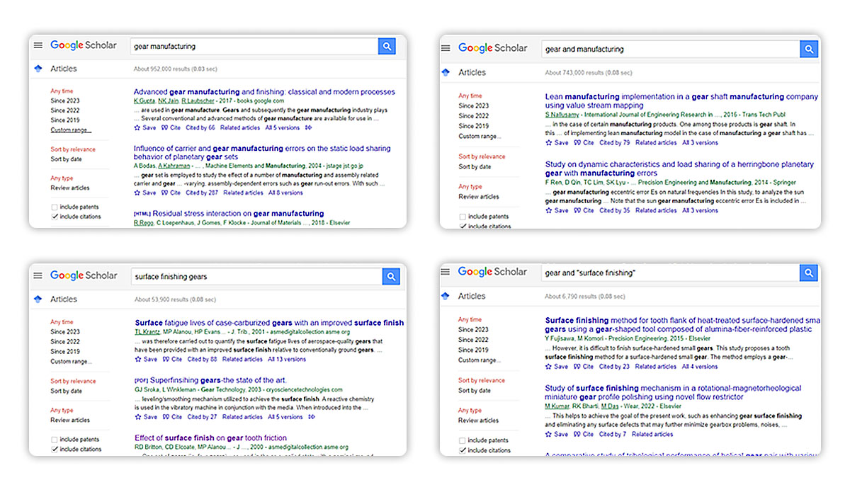 Figure 1: Google Scholar search examples