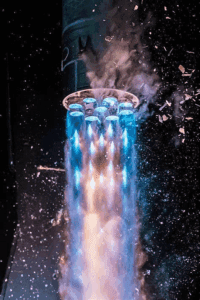 Figure 2: Launch of Relativity Space's Terran Rocket using additively manufactured copper alloy thrust chamber assemblies. (Courtesy: Relativity Space) [5]
