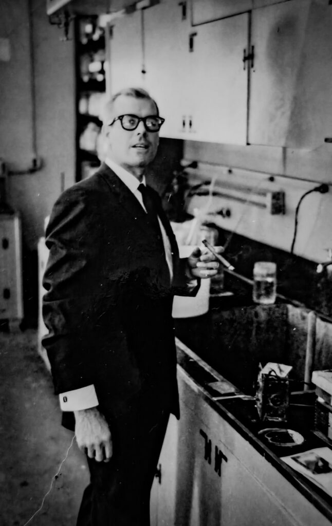 Michaud in the lab